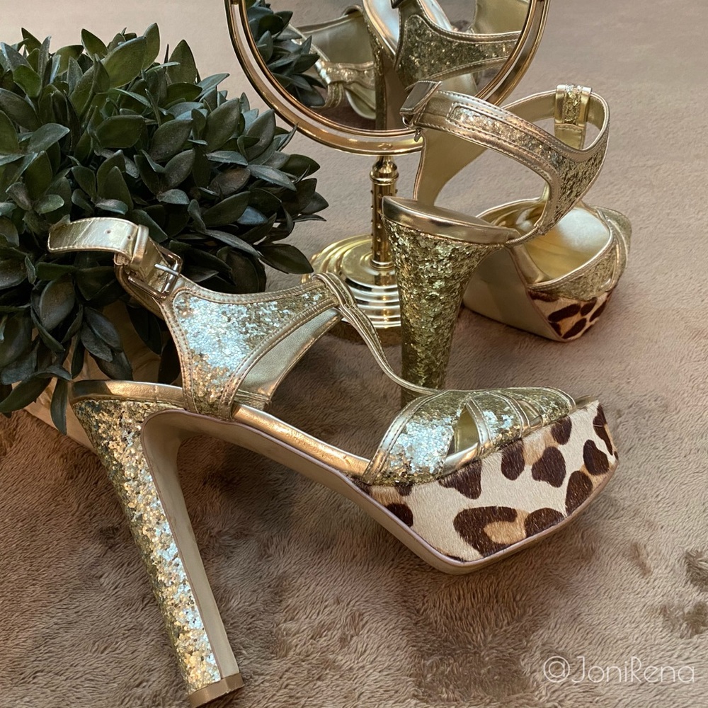 π₯Gold Cheetah/Leopard PLATFORMS | Size 7 π₯ - Picture 4 of 8